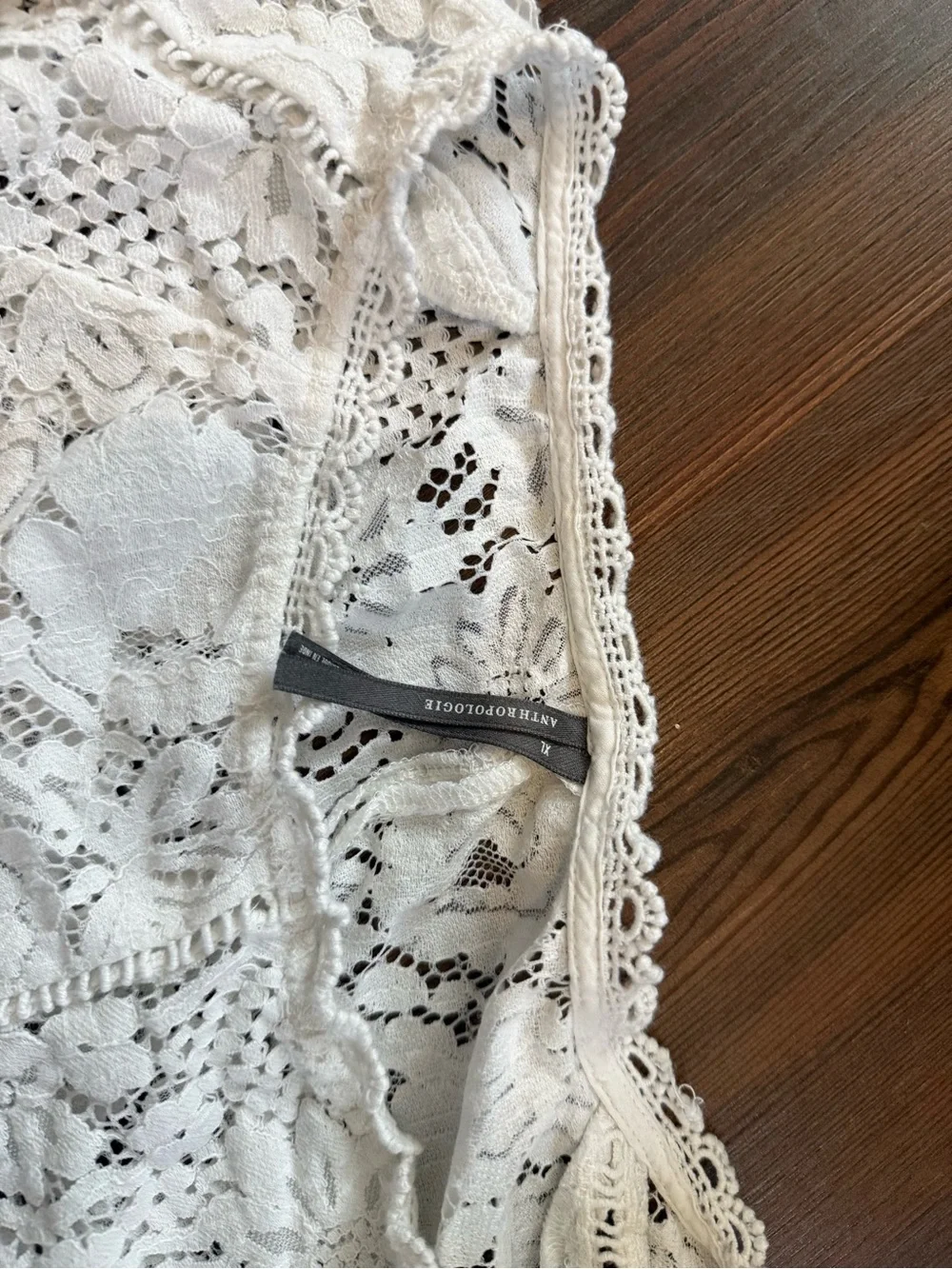 Anthropologie Ivory Crochet Lace Blouse